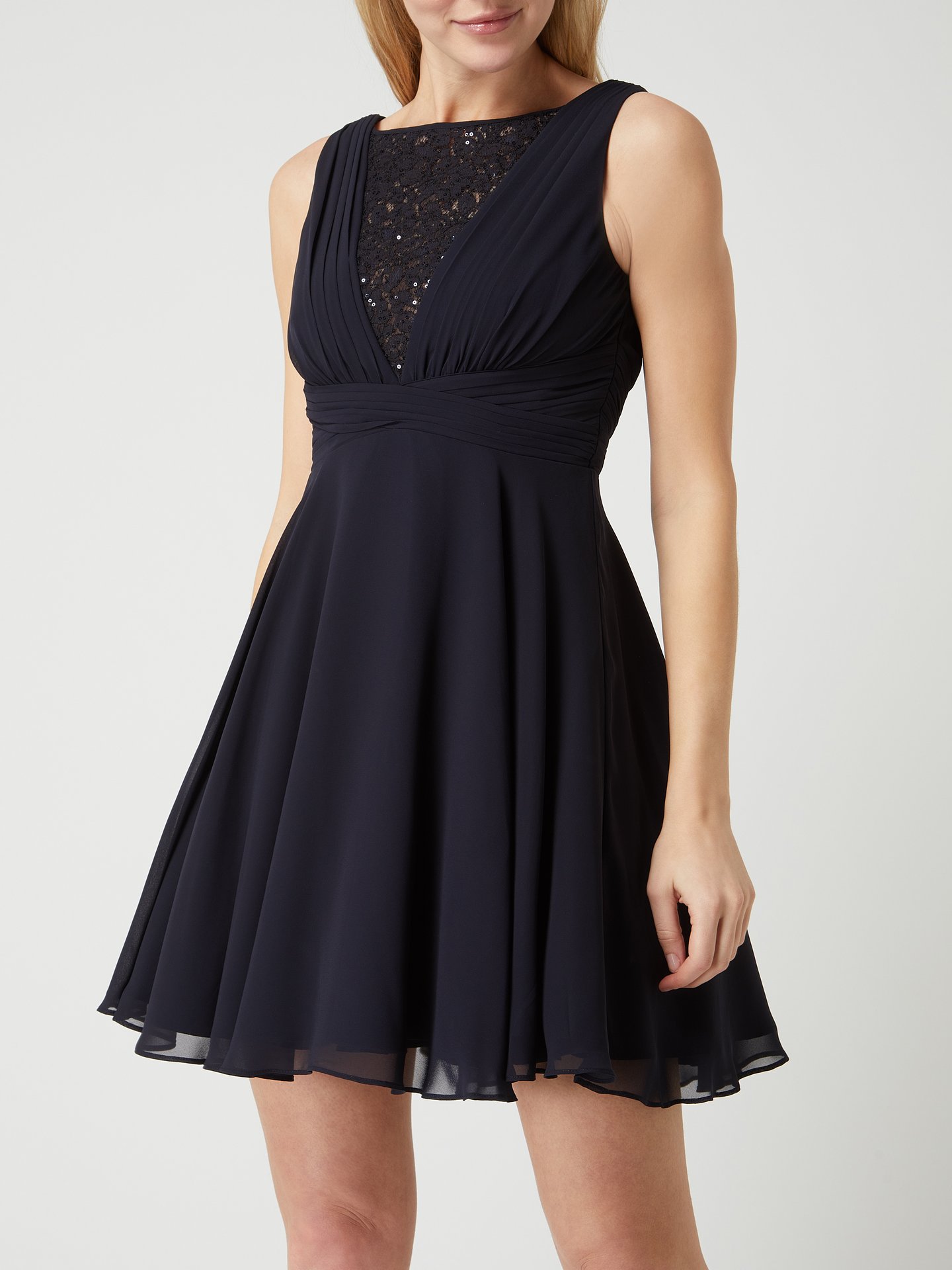 Jake S Cocktail Cocktailkleid Aus Chiffon Marineblau Meliert Online