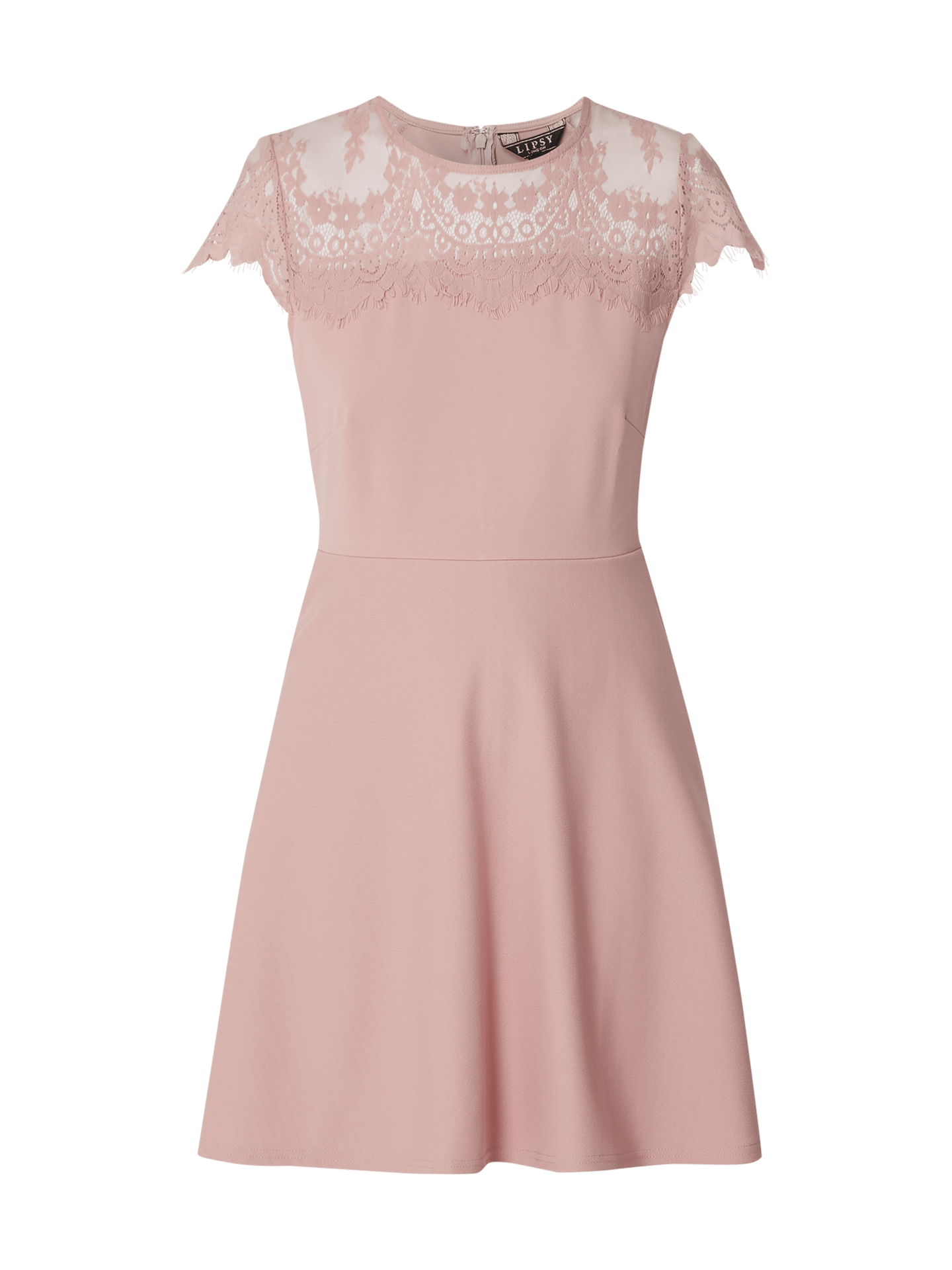 Lipsy Cocktailkleid aus Krepp mit Spitzeneinsatz rosé online kaufen