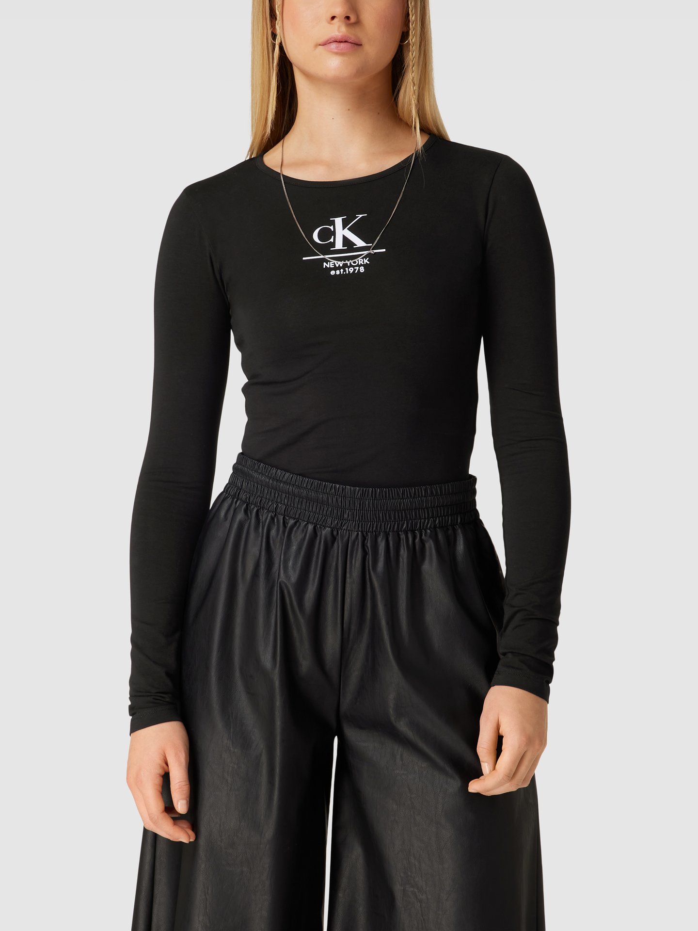 Calvin Klein Jeans Body Met Labelprint In Zwart Online Kopen P C