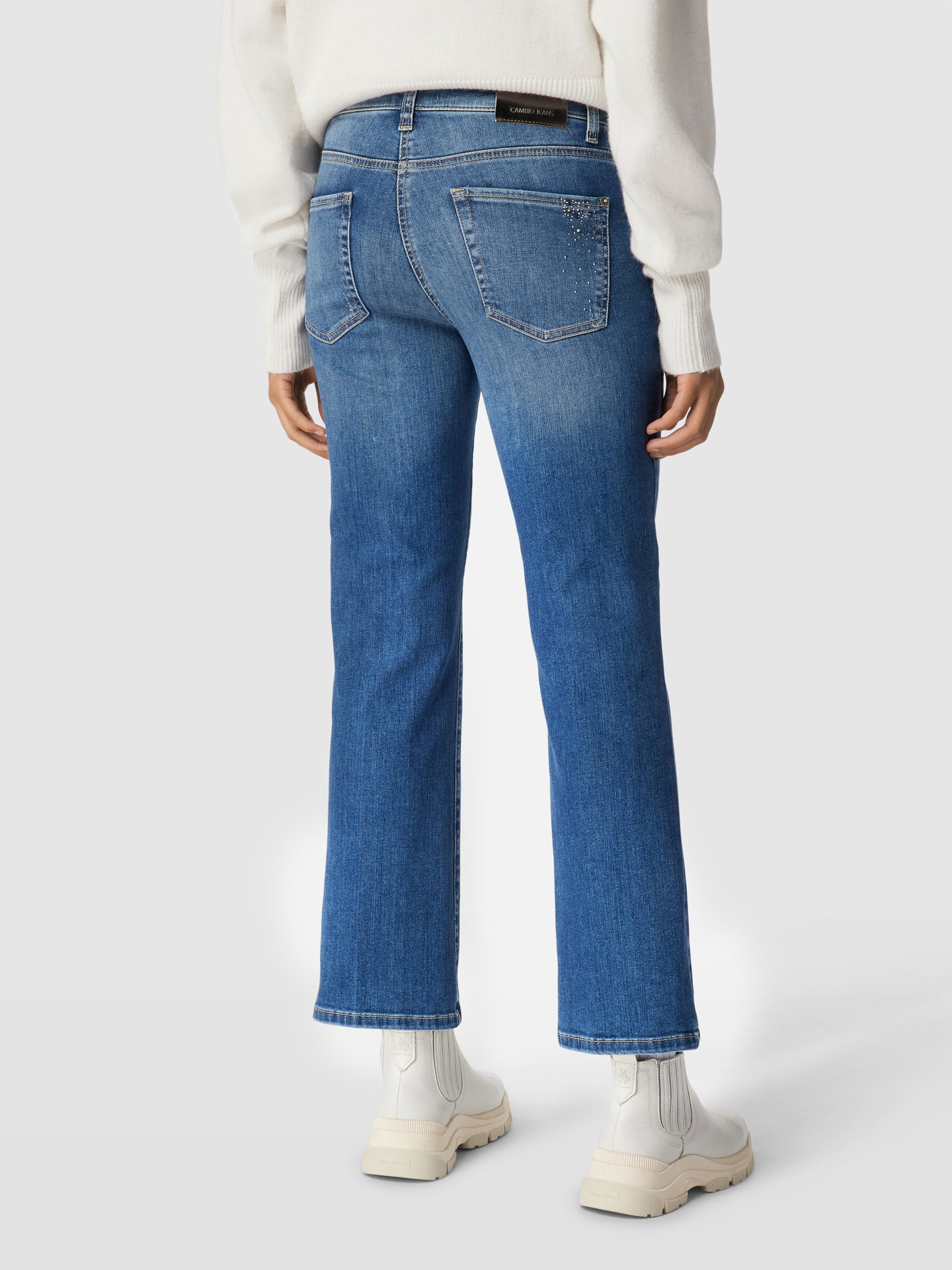 Cambio Bootcut Jeans Im Used Look Modell Paris Easy Kick Blau