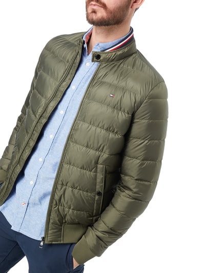 Tommy Hilfiger Daunenjacke Mit Geripptem Stehkragen Oliv Online Kaufen