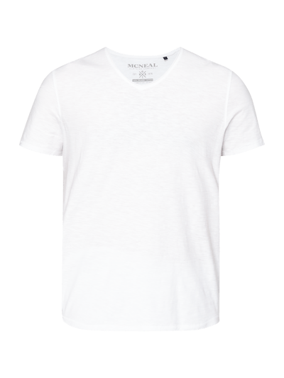 MCNEAL T Shirt Aus Slub Jersey Mit V Ausschnitt Weiss Online Kaufen