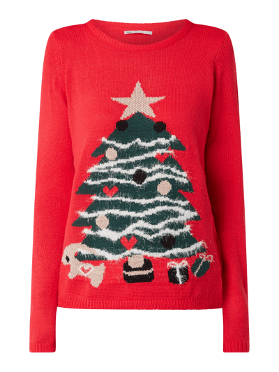 Only Pullover Mit Weihnachtsmuster Rot Online Kaufen