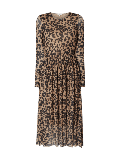 Jake S Casual Kleid Aus Mesh Mit Leopardenmuster Mittelbraun Online