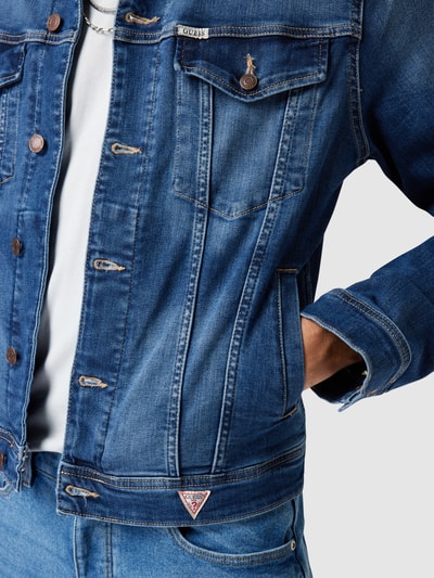 Guess Jeansjacke Mit Label Details Jeansblau Online Kaufen