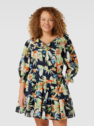 Lauren Ralph Lauren Curve Plus Size Knielanges Kleid Mit Floralem