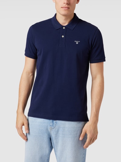 Gant Poloshirt Mit Label Stitching Marineblau Online Kaufen