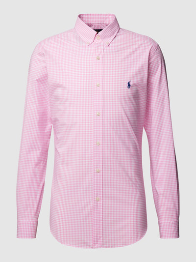 Polo Ralph Lauren Freizeithemd Mit Vichy Karo Und Logo Stitching Pink