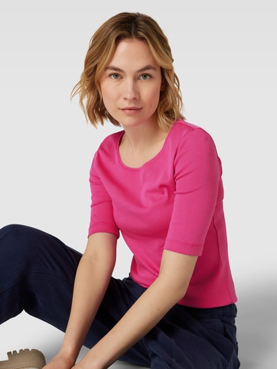 Christian Berg Woman T Shirt Mit Geripptem Rundhalsausschnitt Fuchsia