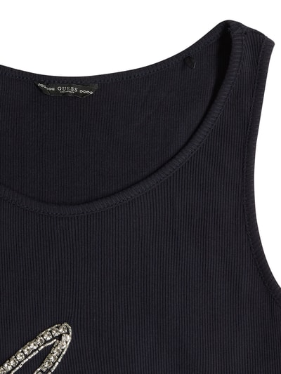 Guess Tanktop Mit Logo Aus Ziersteinen Modell Babe Dunkelblau