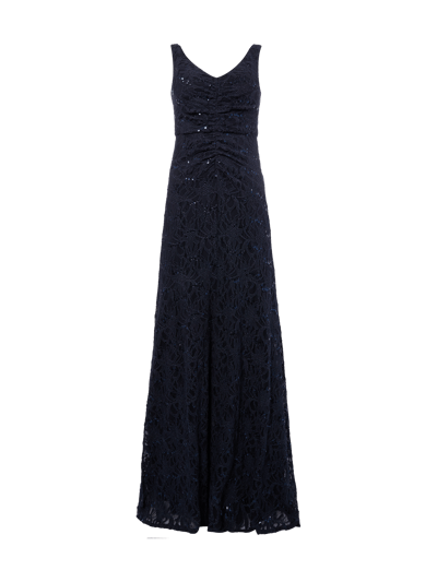 Vera Mont Abendkleid Aus Mesh Mit Floraler Stickerei Dunkelblau