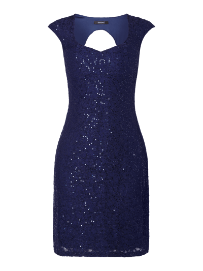 Swing Cocktailkleid Aus Floraler Spitze Dunkelblau Online Kaufen