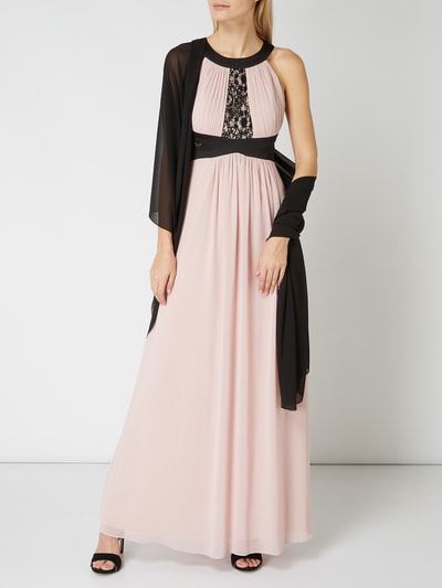 Jake S Cocktail Two Tone Abendkleid Mit Plisseefalten Rosa Online Kaufen