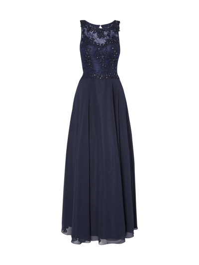 Luxuar Abendkleid Mit Oberteil Aus Floraler Spitze Dunkelblau Online