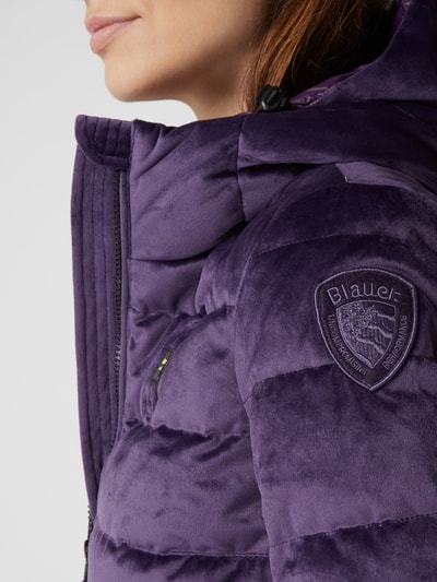 Blauer Usa Daunenjacke Aus Samt Mit Kapuze Lila Online Kaufen