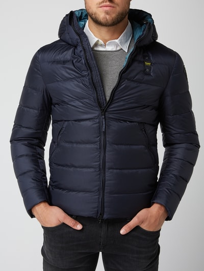 Blauer Usa Daunenjacke Mit Kapuze Marineblau Online Kaufen