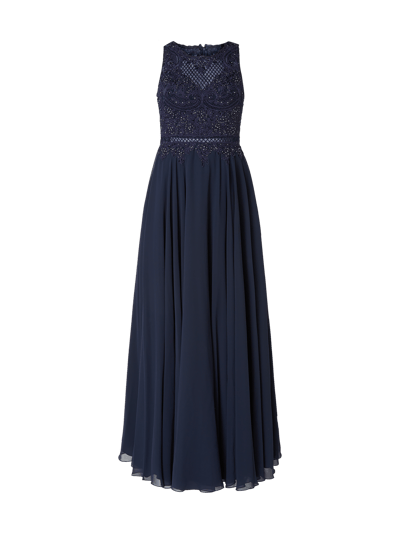 Laona Abendkleid Aus Chiffon Mit Zierborten Dunkelblau Online Kaufen