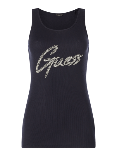 Guess Tanktop Mit Logo Aus Ziersteinen Modell Babe Dunkelblau