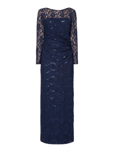 Lauren Ralph Lauren Abendkleid Aus Floraler Spitze Dunkelblau Online