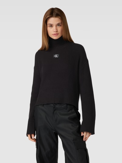 Calvin Klein Jeans Gebreide Pullover Met Labelpatch In Zwart Online