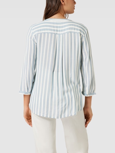 Tom Tailor Bluse Aus Reiner Viskose Mit Allover Streifenmuster Ocean