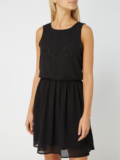 Vero Moda Kleid Aus Chiffon Mit Floraler Spitze Black Online Kaufen