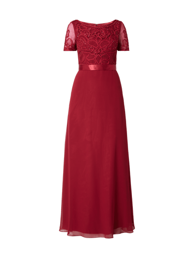 Niente Abendkleid Aus Chiffon Mit Zierborten Bordeaux Online Kaufen