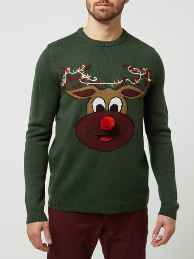 Only Sons Pullover Mit Weihnachtsmuster Olivgr N Online Kaufen