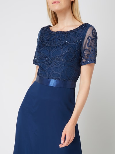 Niente Abendkleid Aus Chiffon Mit Zierborten Dunkelblau Online Kaufen