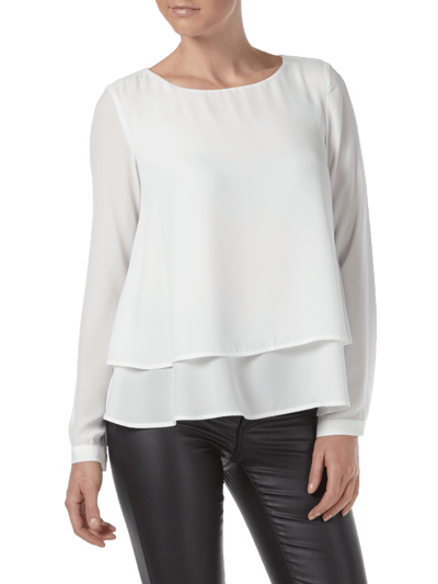 Jake S Collection Blusenshirt Mit Saum Im Double Layer Look Ecru