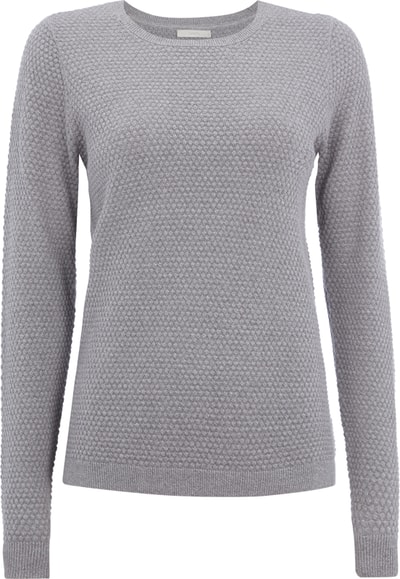 Jake S Casual Strickpullover Mit Wabenstruktur Stein Melange Online