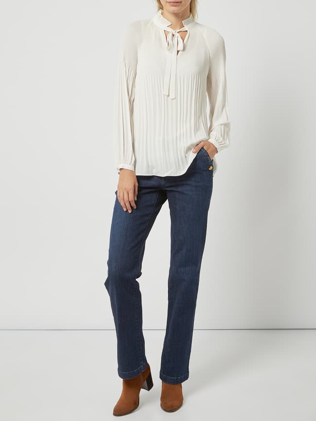 Lauren Ralph Lauren Blusenshirt Mit Plisseefalten Offwhite Online Kaufen