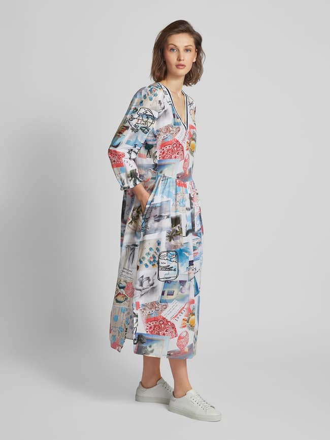 Marc Cain Midikleid Mit Allover Motiv Print Koralle Online Kaufen