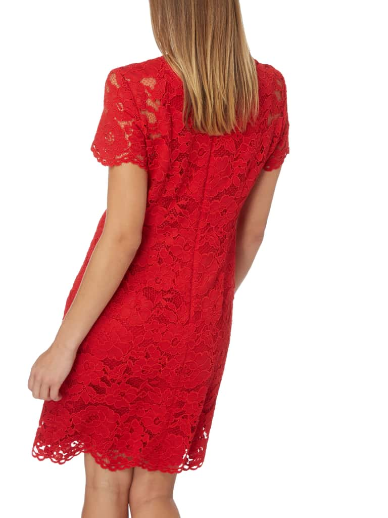 Lauren Ralph Lauren Kleid Aus Floraler Spitze Rot Online Kaufen