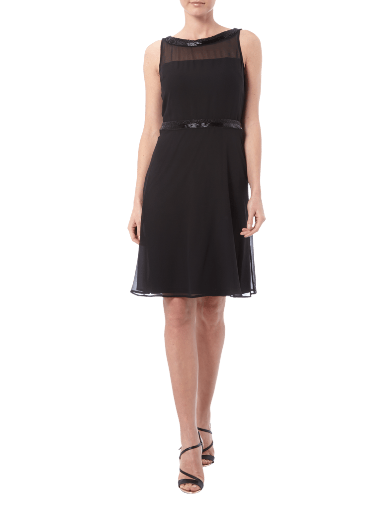 S Oliver Black Label Cocktailkleid Aus Chiffon Mit Zierperlen Besatz