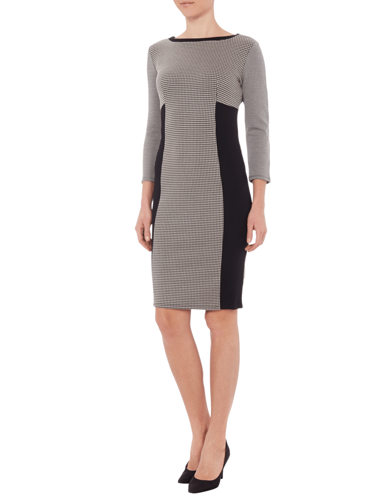 Weekend Max Mara Kleid Mit Hahnentritt Dessin Und Kontrastdetails