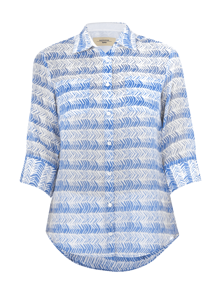 Weekend Max Mara Bluse Aus Reiner Ramie Blau Online Kaufen