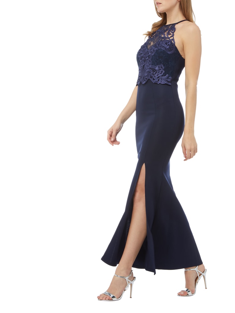 Lipsy Abendkleid Mit Oberteil Aus Spitze Dunkelblau Online Kaufen