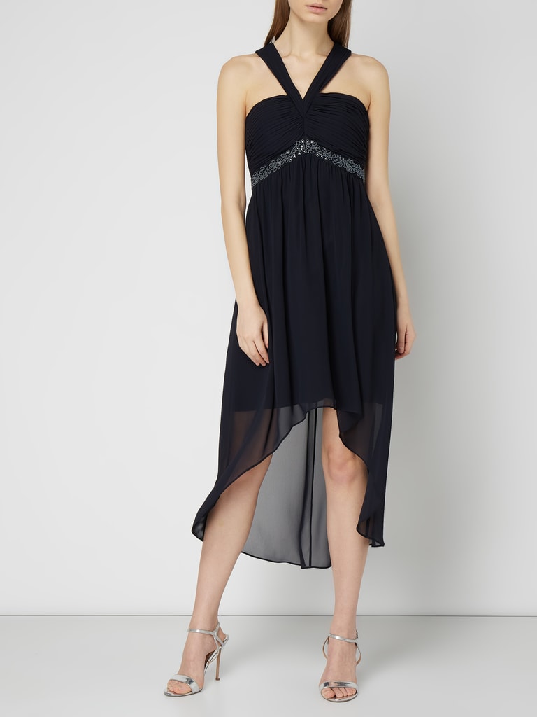 Jake S Cocktail Vokuhila Cocktailkleid Mit Zierperlenbesatz Marine