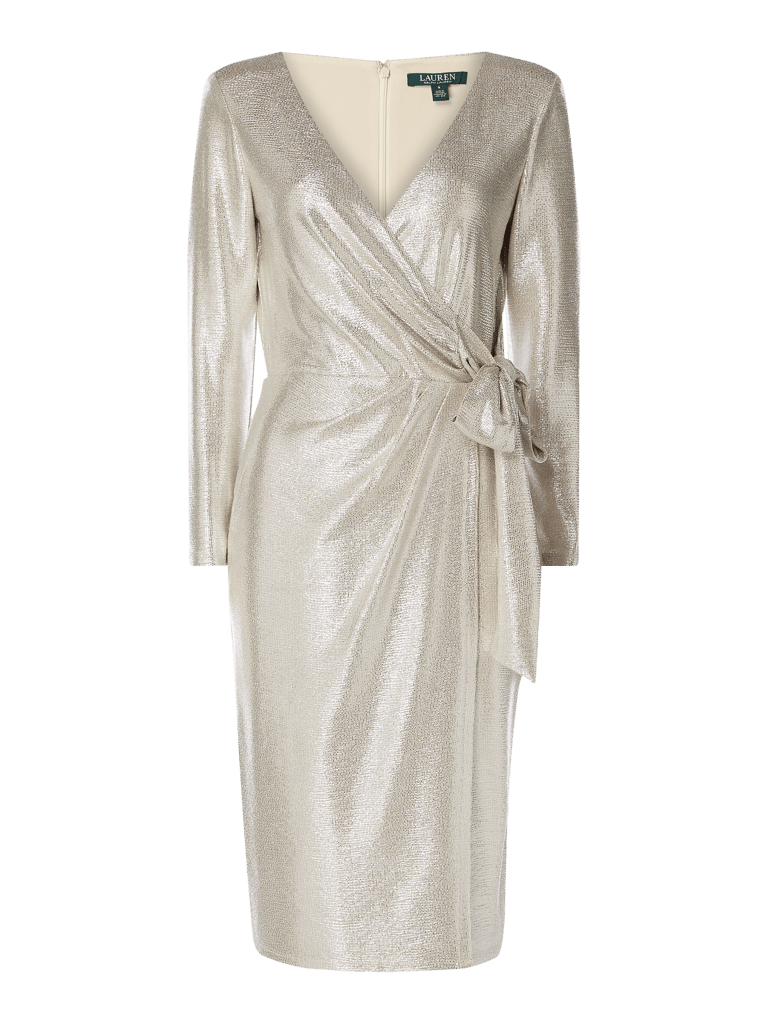 Lauren Ralph Lauren Cocktailkleid Mit Schleife Silber Online Kaufen