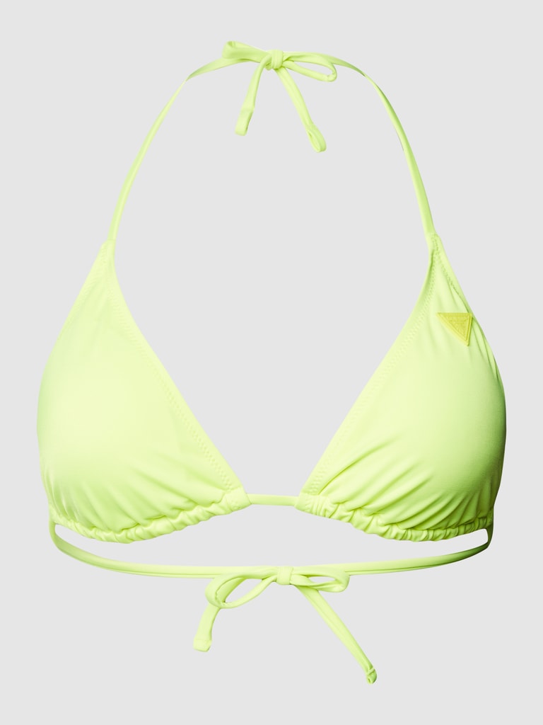 Kup online Guess Top bikini z detalem z logo żółty neonowy