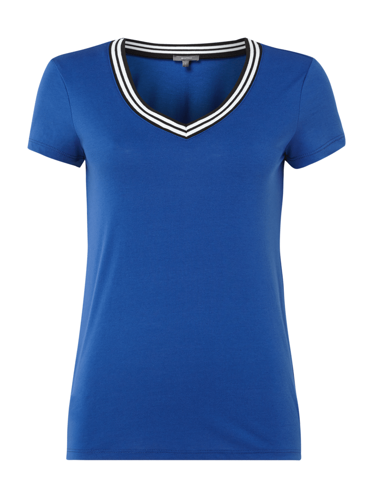 Montego T Shirt Mit Geripptem V Ausschnitt Royal Online Kaufen