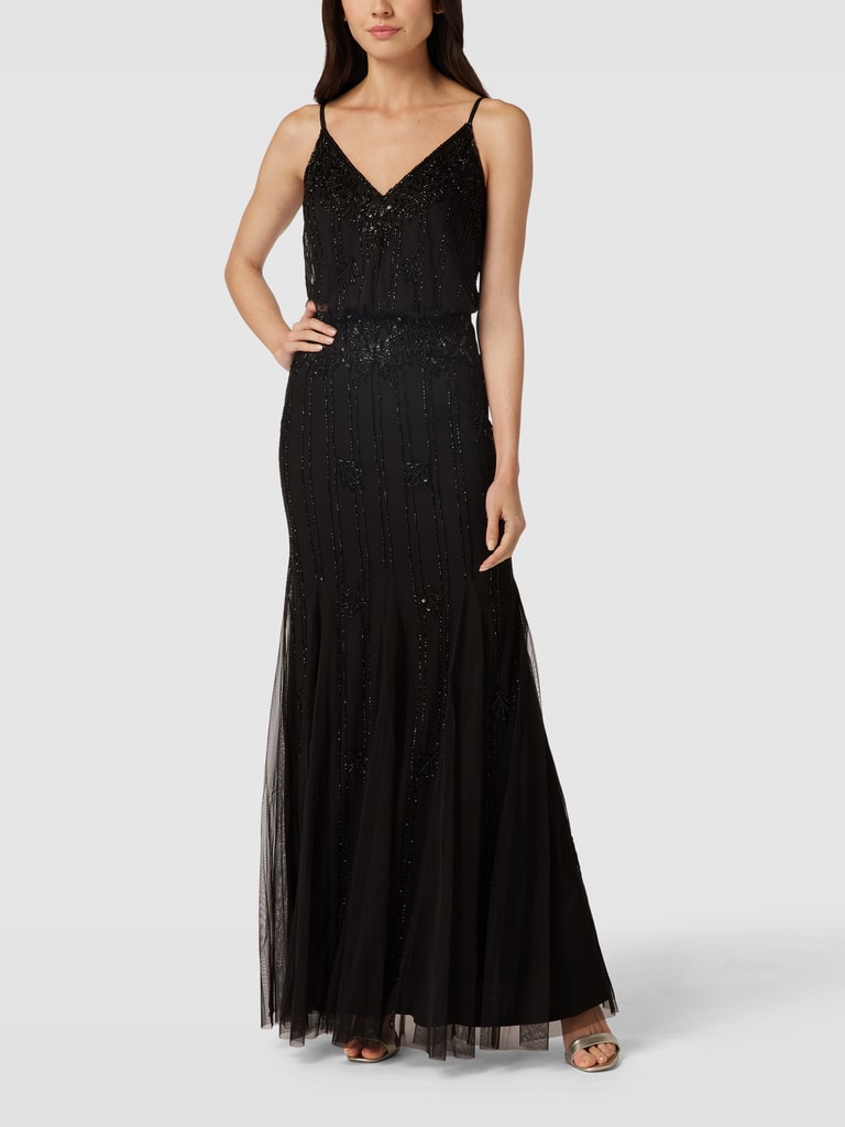 Lace Beads Abendkleid Mit Pailletten Und Ziersteinen Black Online