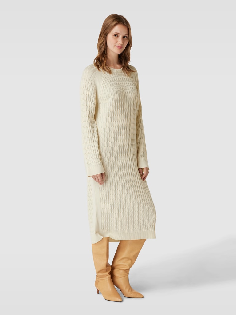 Gant Strickkleid Aus Lyocell Baumwoll Mix Mit Strukturmuster Beige