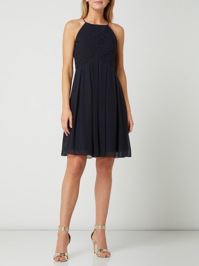 Jake S Cocktail Cocktailkleid Mit Gelegten Falten Marine Melange