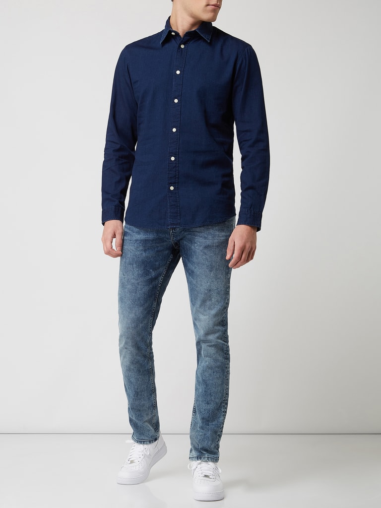 Selected Homme Slim Fit Jeanshemd Aus Organic Cotton Rauchblau Online