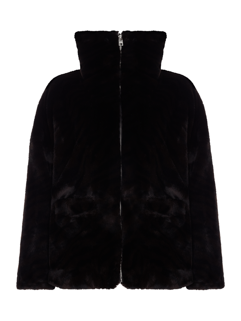 Zadig Voltaire Jacke Aus Kunstfell Modell Kooler Tigre Mittelbraun