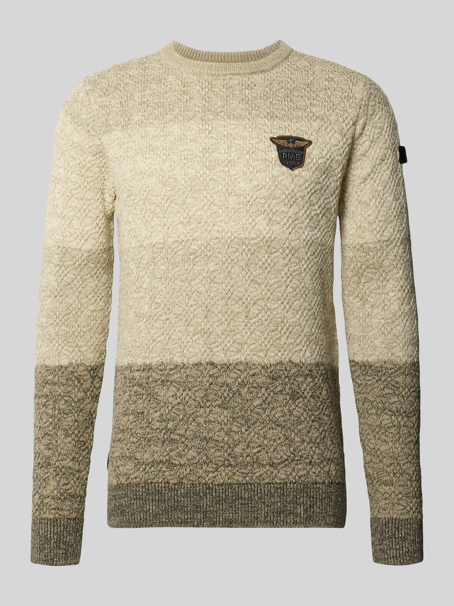 PME Legend Streifenpullover Rundhals Beige Größe XL - Bild 3