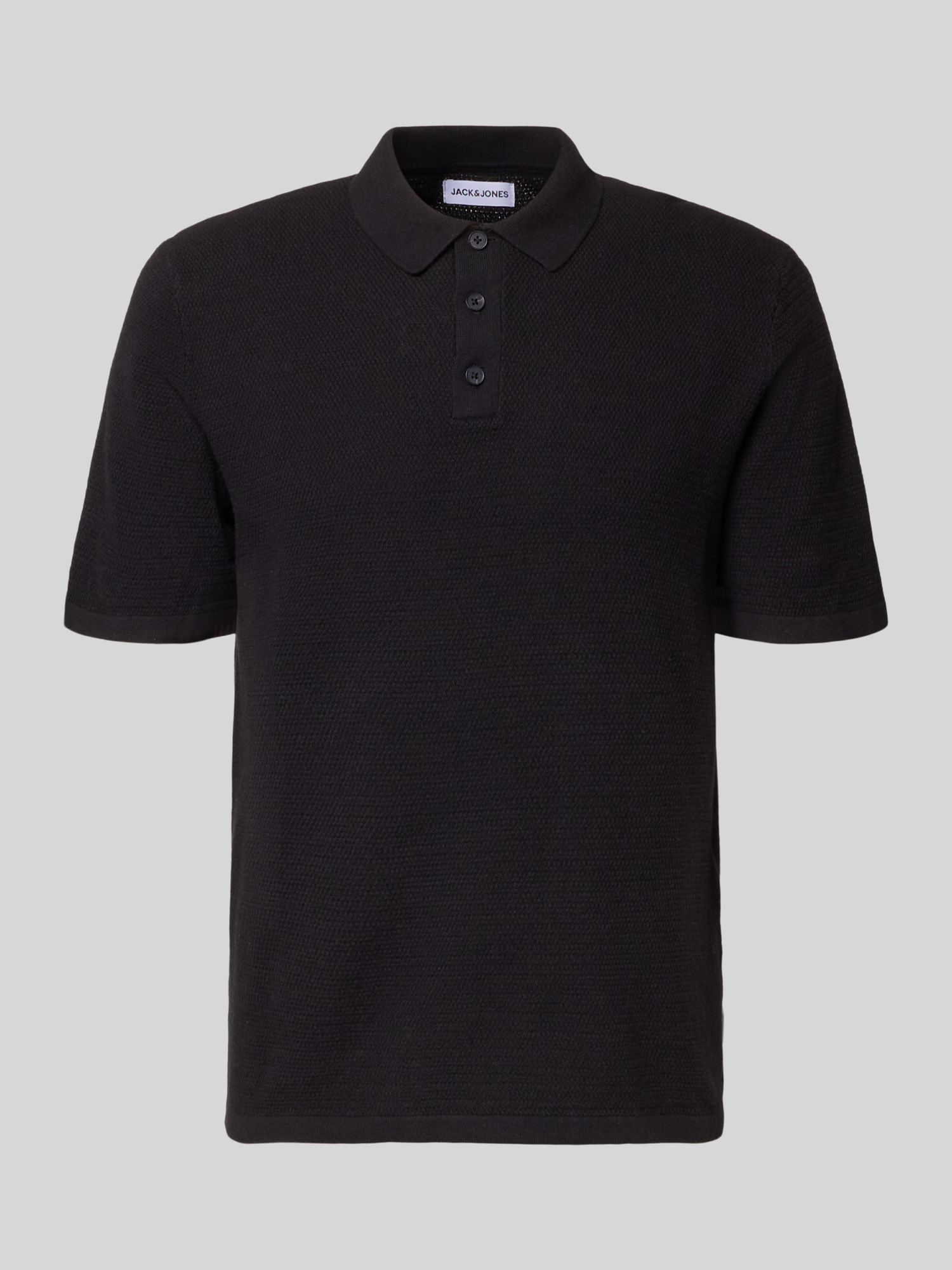 Jack & Jones Poloshirt Herren Regular Fit Baumwolle Mix L Schwarz
