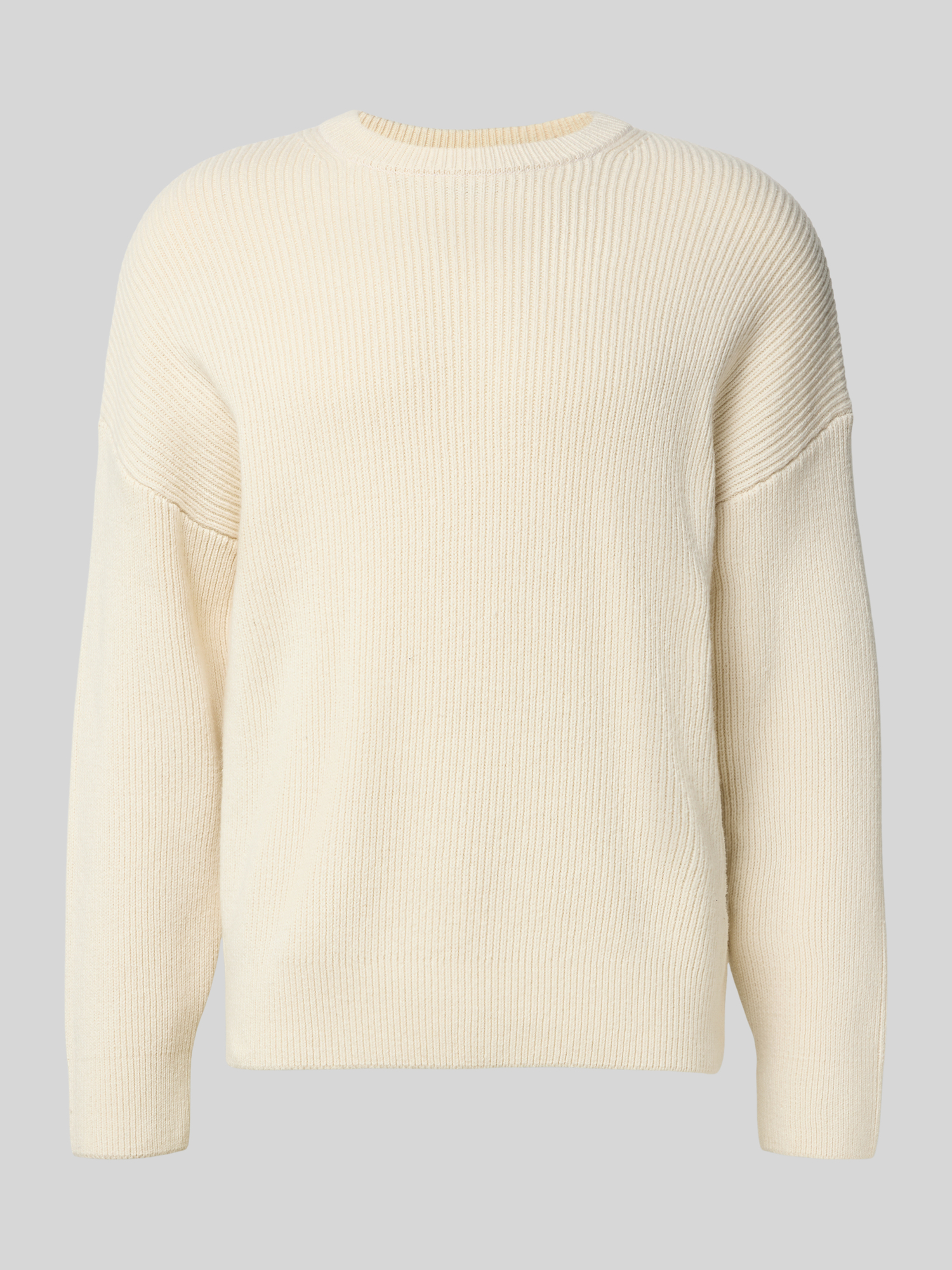 ANNARR Pullover Herren - Strickmuster - Wolle-Baumwoll-Mix - Offwhite - XL